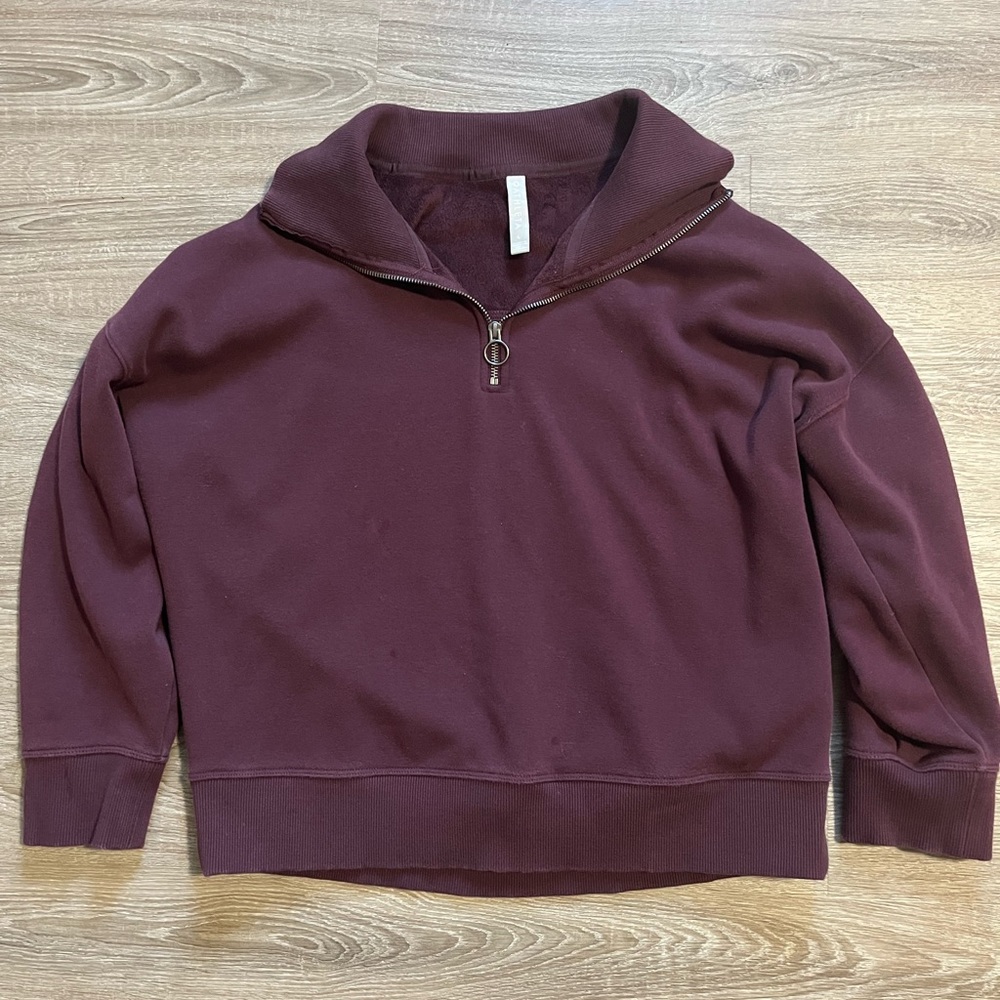 Athleta Scuba/Quater Zip Fleece Inside